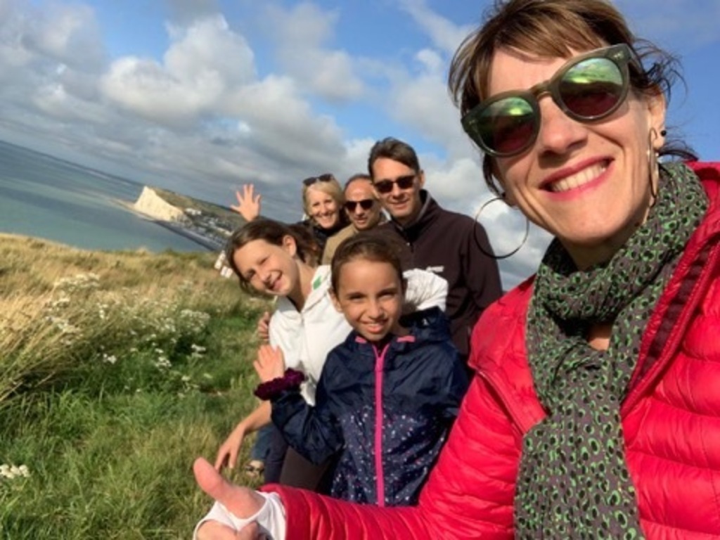 With Anne-Laure's sister's family, with whom we are travelling