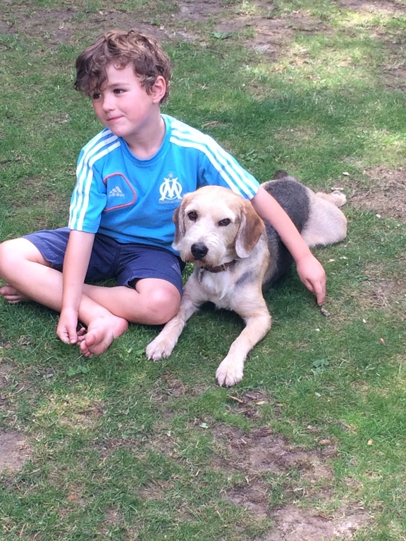 Winston and our dog Buster - the dog goes to kennels when we exchange