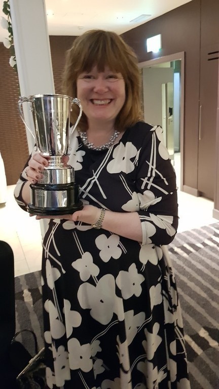 Jacqui winning at golf