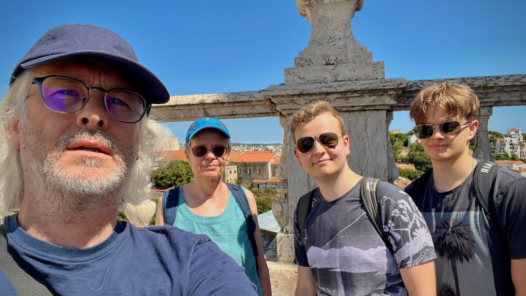 Paul, Claire, Eoin and Connor in Lisbon 2025.