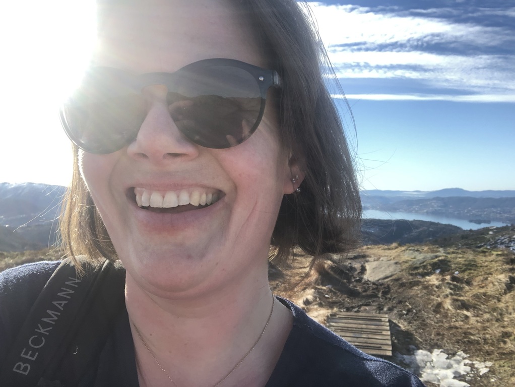 Anne hiking on a nearby mountain 