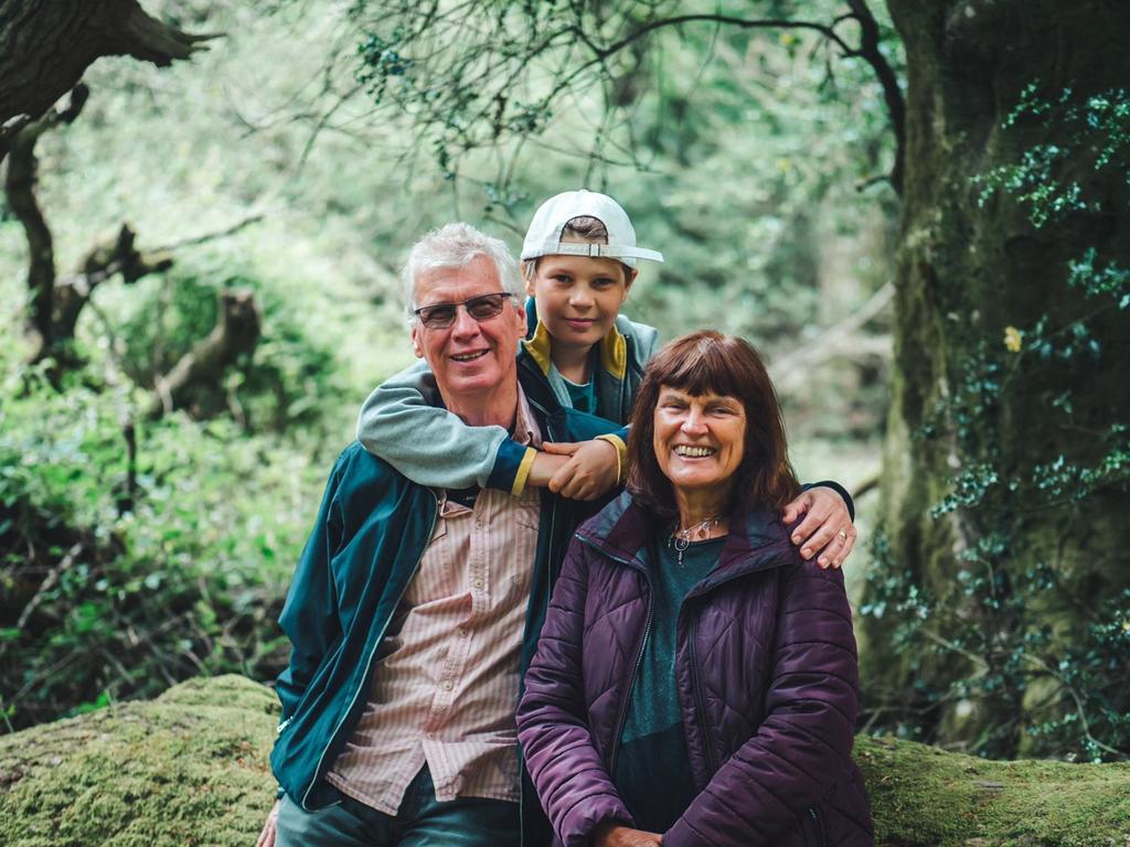 With our grandson in the New Forest