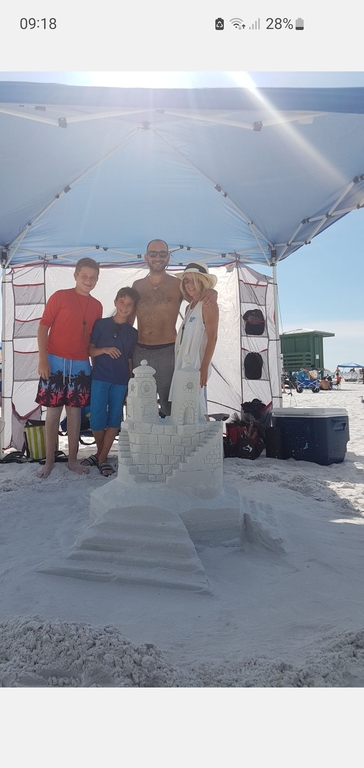 Built this huge sandcastle on Siesta Key beach in Florida
