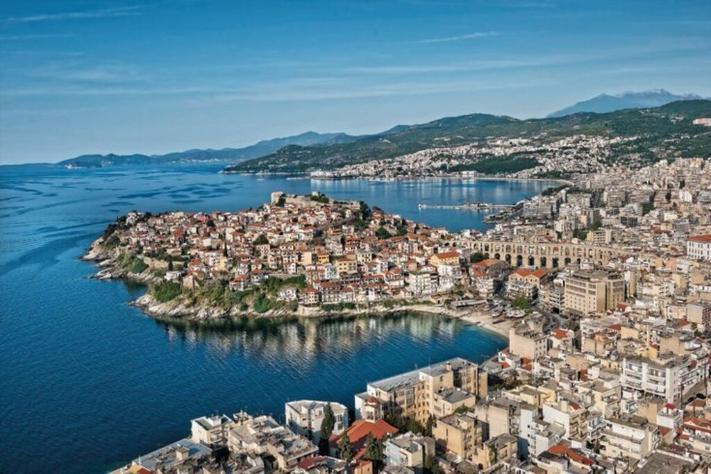 kavala down town and peninsula of  old town