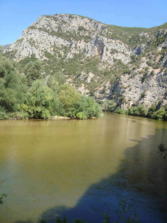 NESTOS river at TOXOTES VILLAGE  AND  SANDY  SHORES.THE  END OF KAYAK ITINERARY