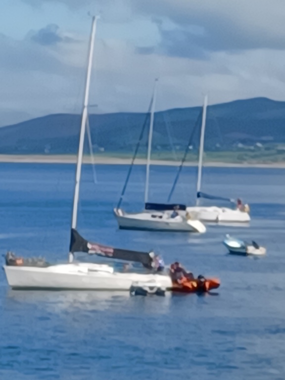 Brandon with the sailing boats visiting for the day from Fenit