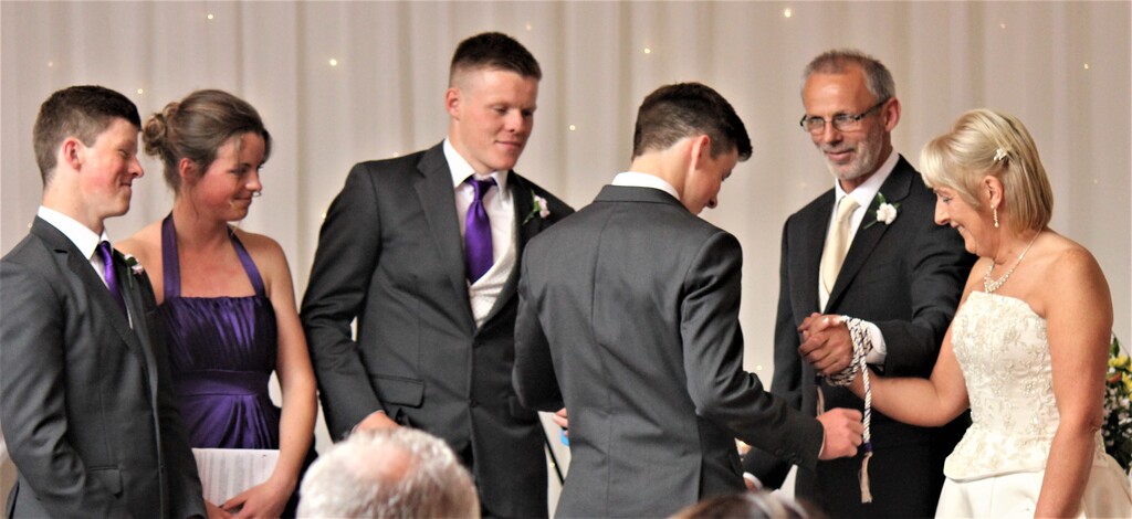 Imelda and Don married in 2015. Don's 4 kids helped out. 