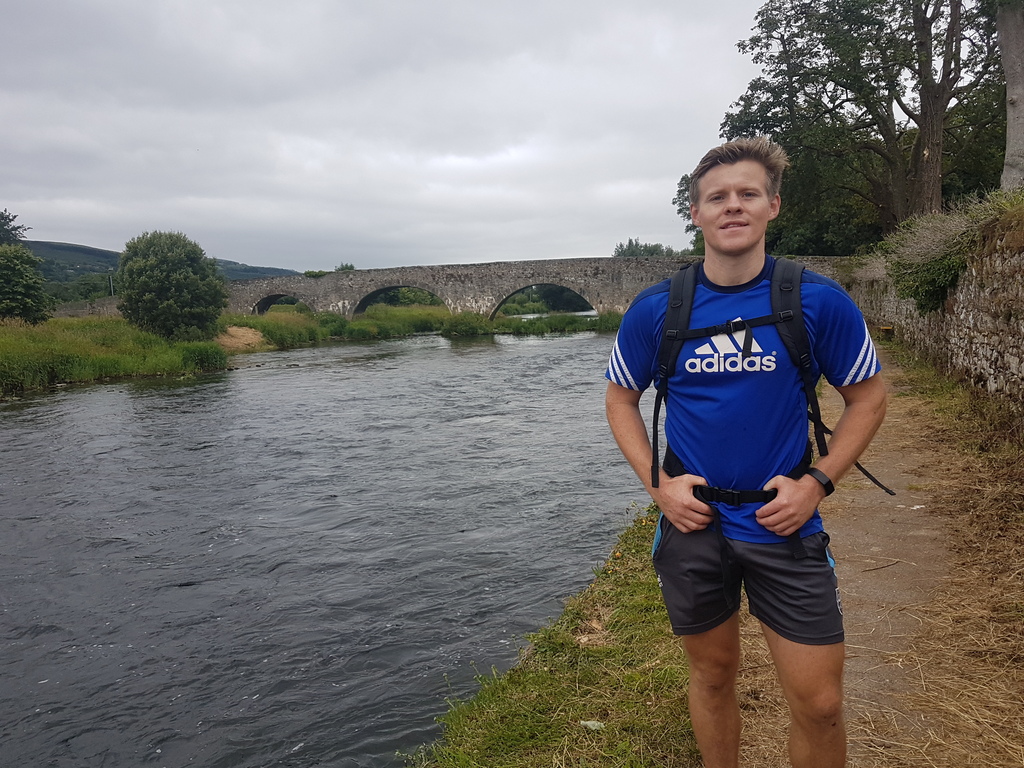 Don's oldest son Tom on a river walk nearby. 