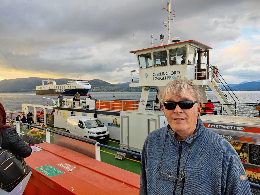 My husband, Harry on the Carlingford Lough sunset cruise - July 2021