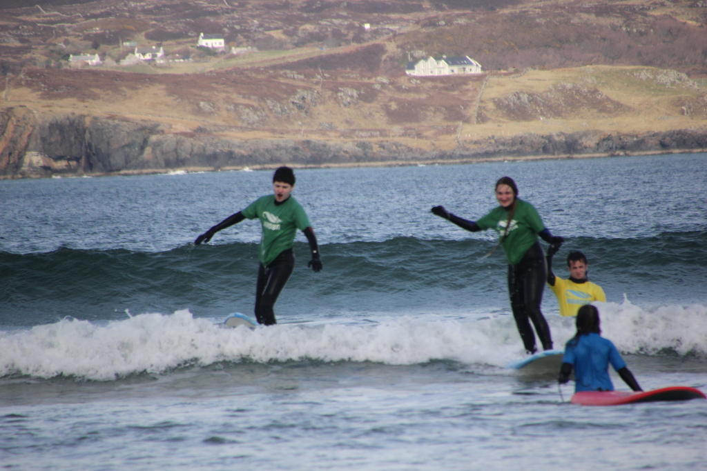 Surfing at Marble Hill Beach below the cottage