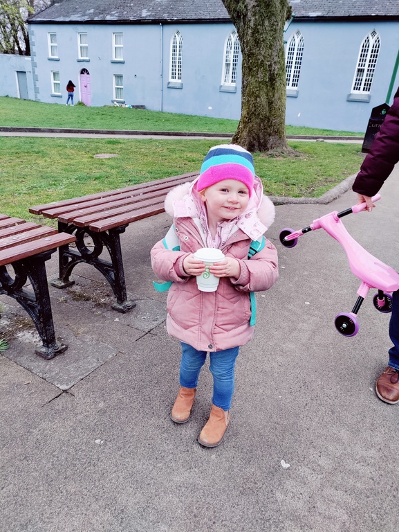 A babyccino in Castlebar Town with Mom and Dad,and a scoot around the park