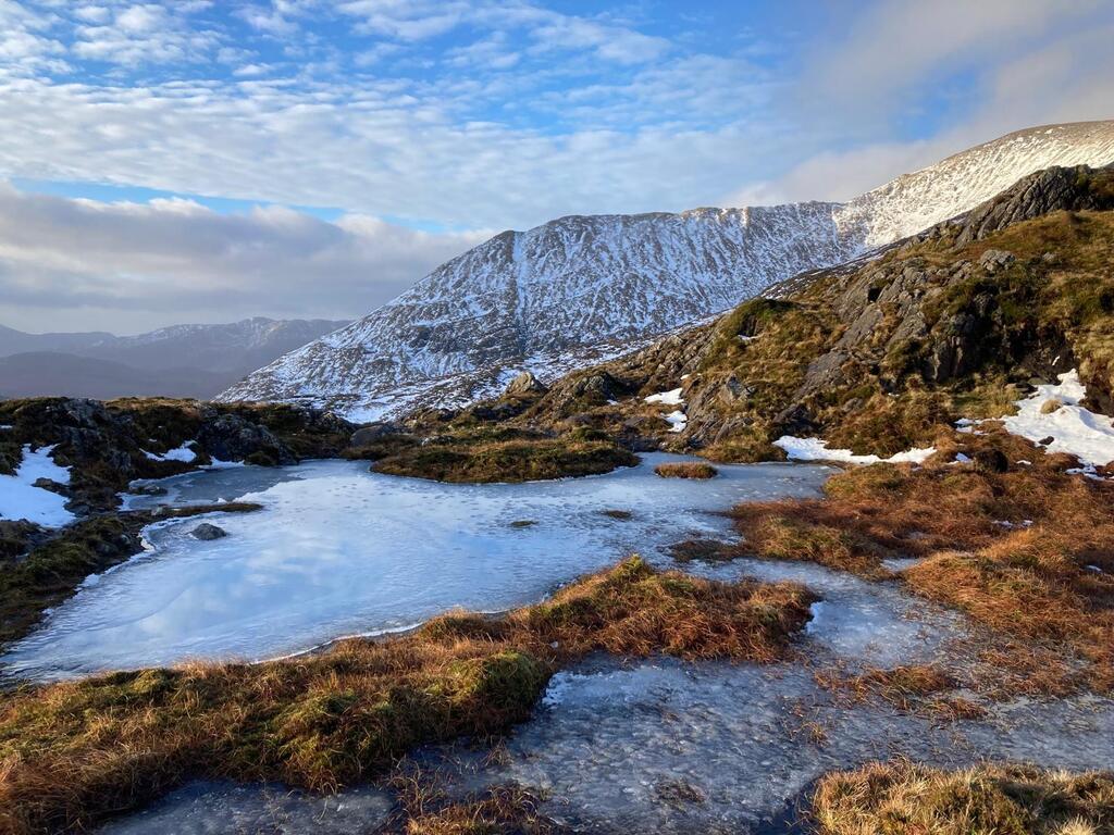 Mweelrea, highest mountain in the west of Ireland in early January.