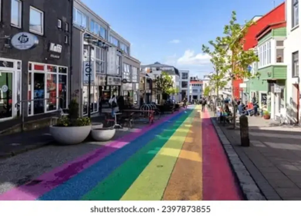 Skólavörðustígur - downtown Reykjavik. Rainbow street in the summer <3 