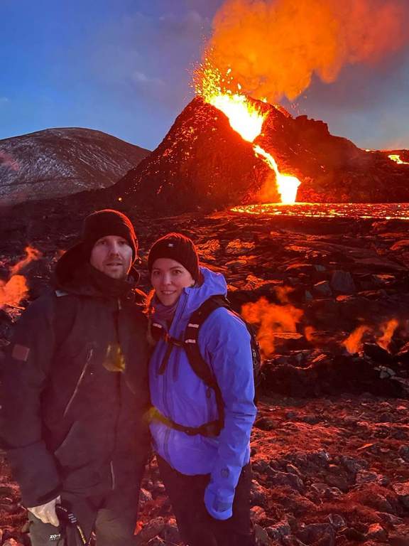 We walked up to the volcano eruption at Fagradalsfjall