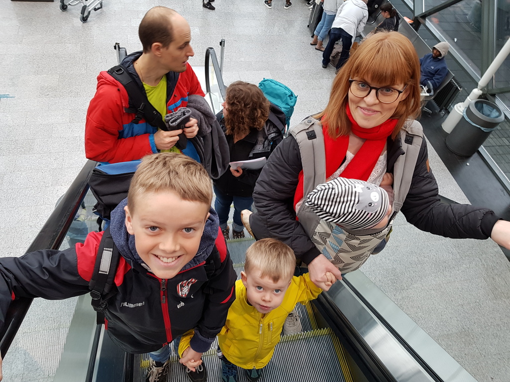 In Keflavik airport, Iceland, on our way abroad in 2018