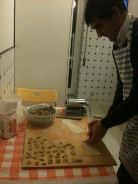 Paolo with his homemade Tortellini