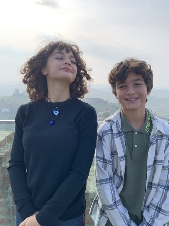 Gemma and Augusto at the top of the Barbaresco tower