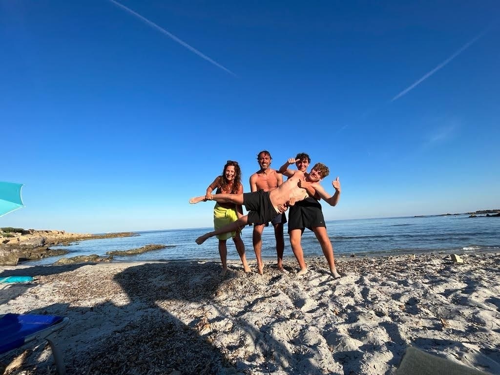 Our family enjoing the beach in Sardinia 