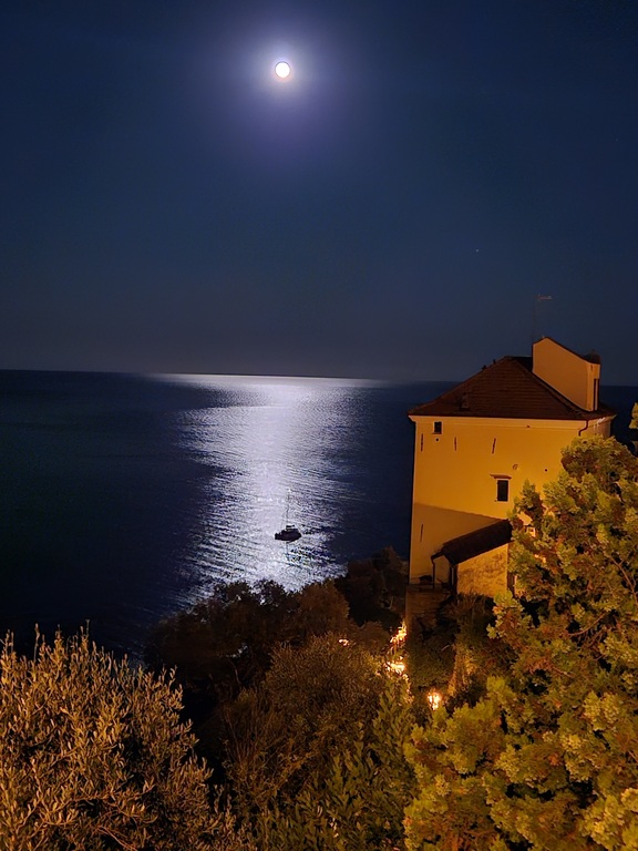 Big moon at night in Cervo
