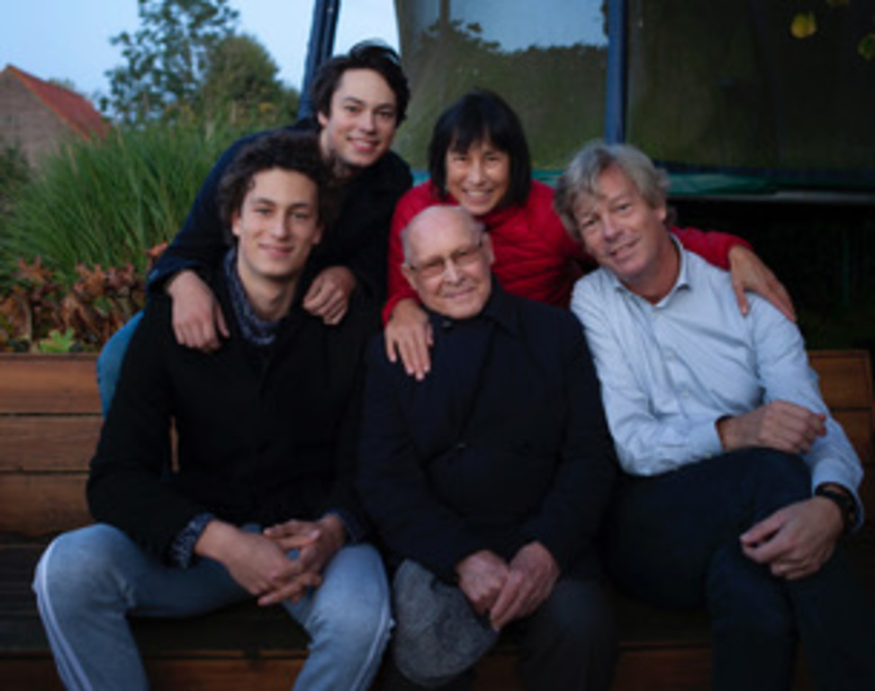 2019 at the back of our house together with grandpa