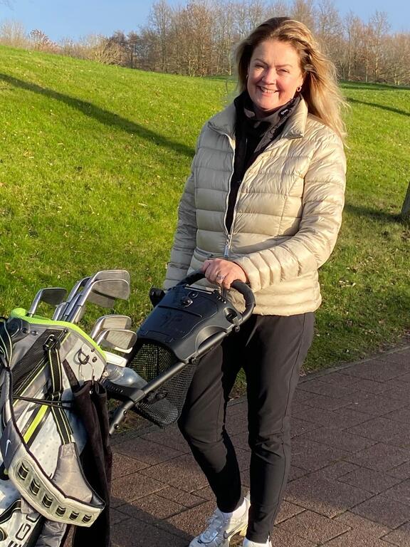 Practising golf at Haarlemmermeersche golf course near our home.