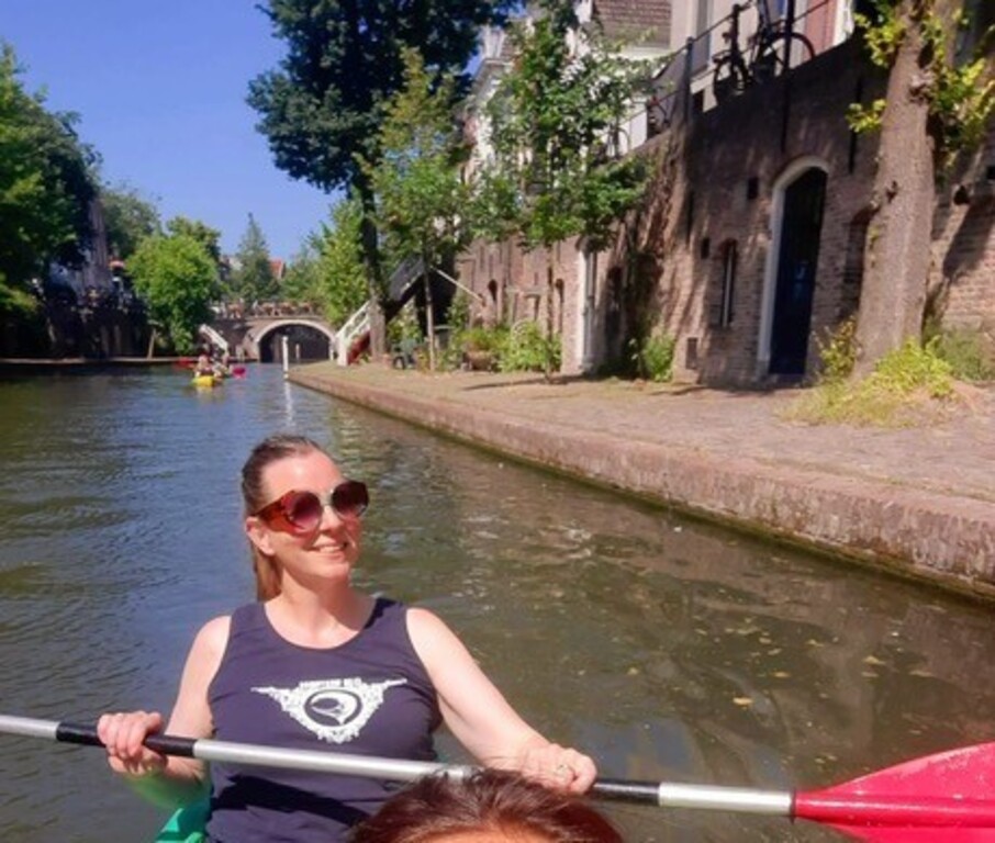Seeing Utrecht from a canoe is great fun.
