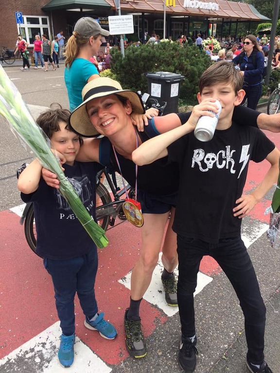 The boys came to cheer for me at the last day of my first Nijmeegse Vierdaagse, 2019