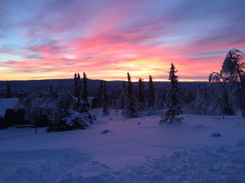 sunset or sunrise... I dont remember... :) View from the cottage in Narvik