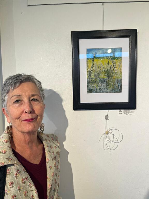 Myself with a wetland print I exhibited