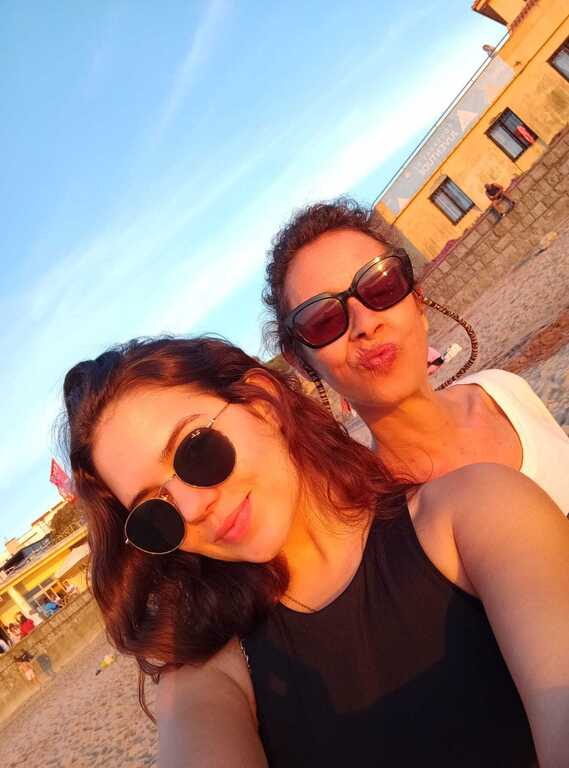 A Sofia e eu, na praia