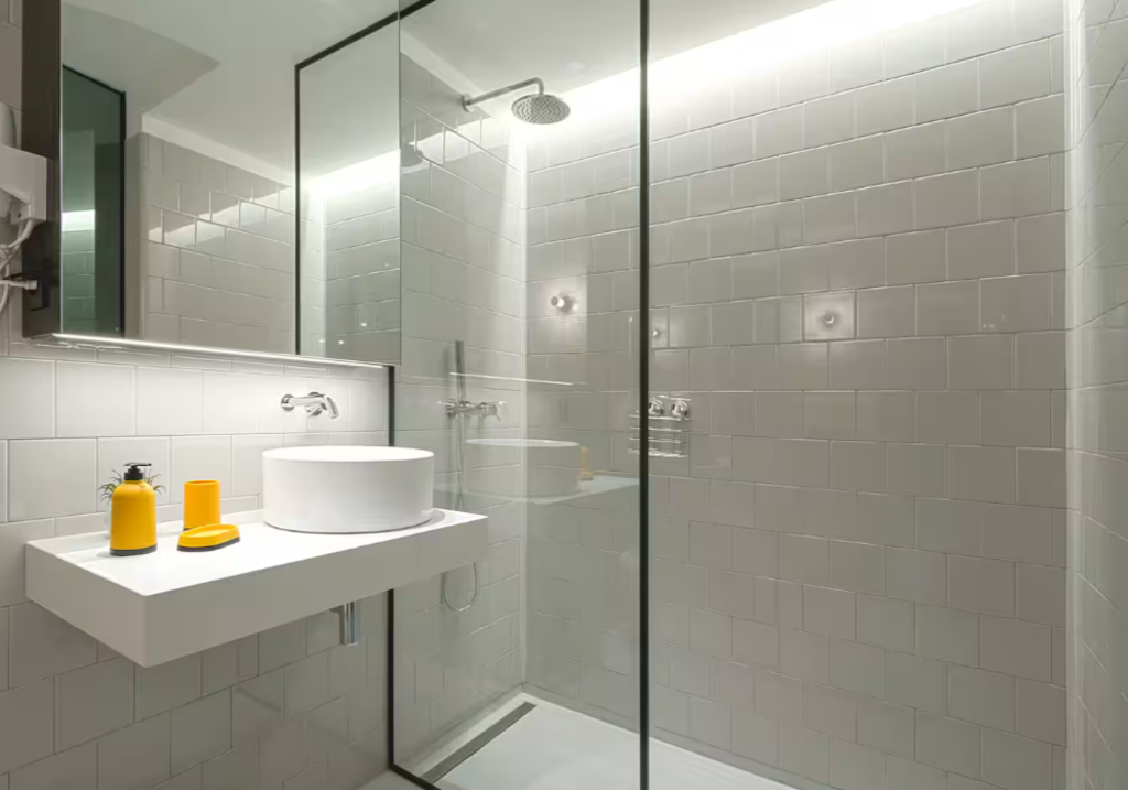 Bathroom with a walk-in shower