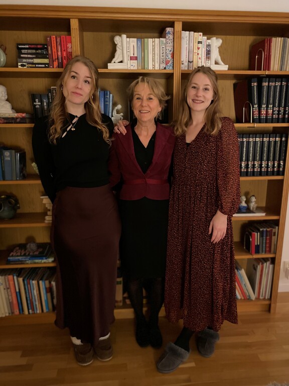 Me and my daughters Karin and Ingrid in my home.