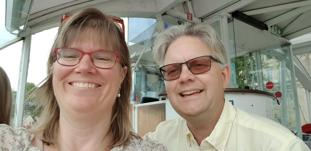 Kerstin and Micke in Paris in a boat on the River of Seine