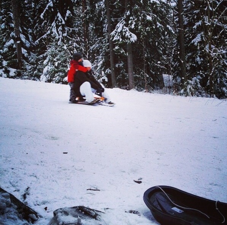 Sledging at winter - 5min walk from our house