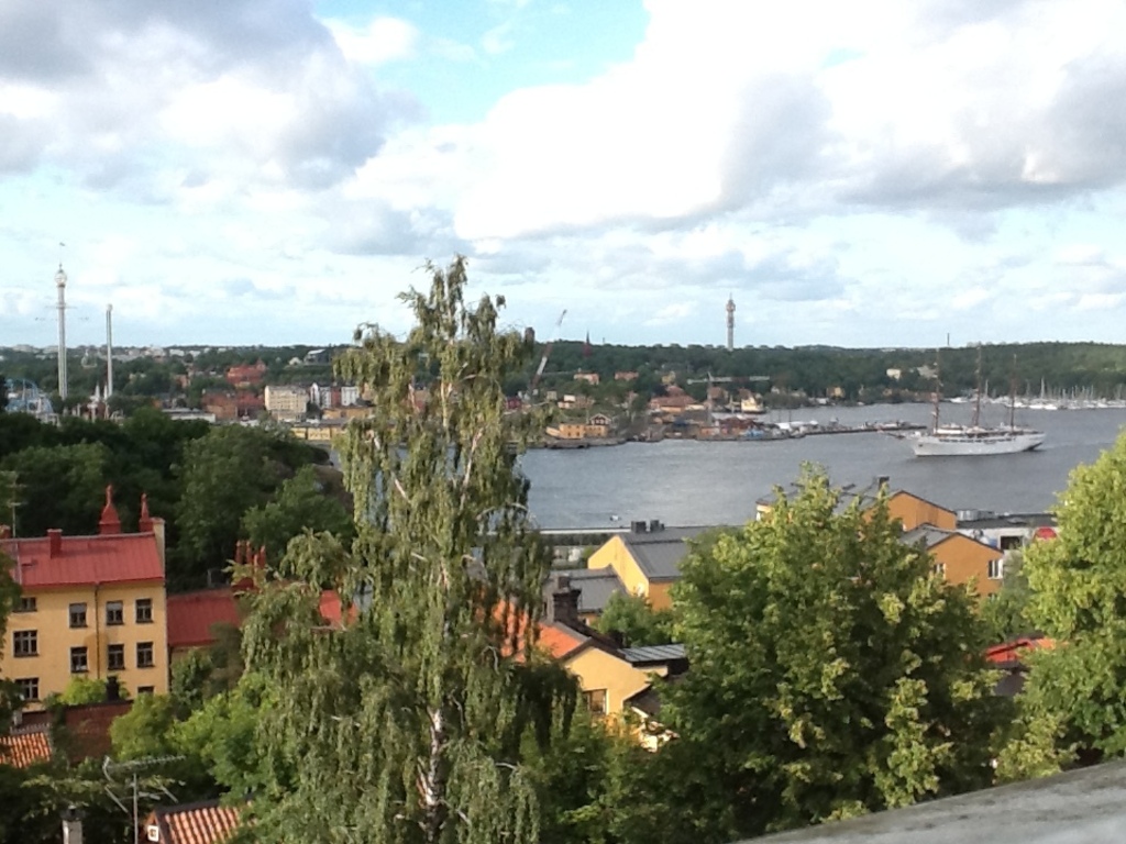 View from our flat at the marine entrance of Stockholm