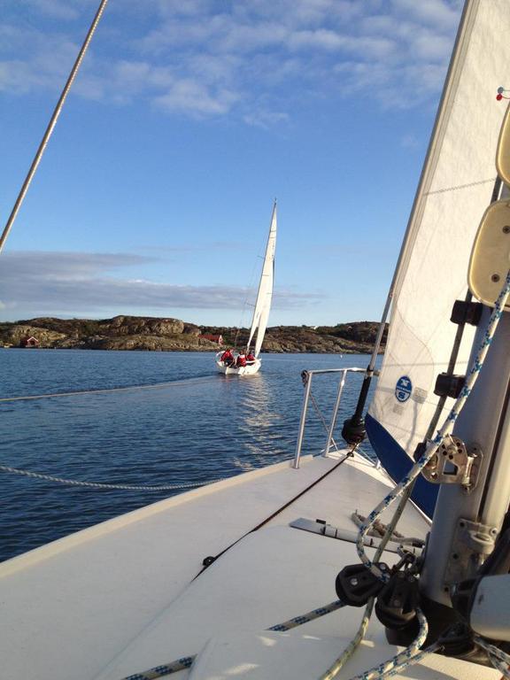 Match race sailing close to home