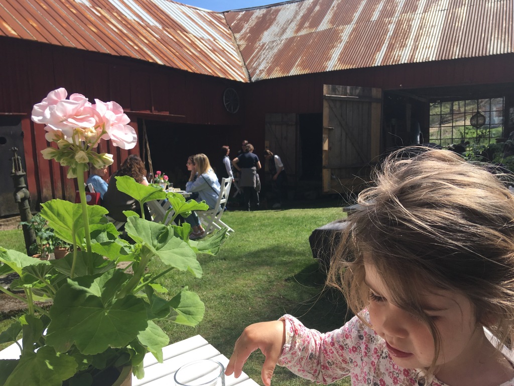 Elsie at a café nearby. 
