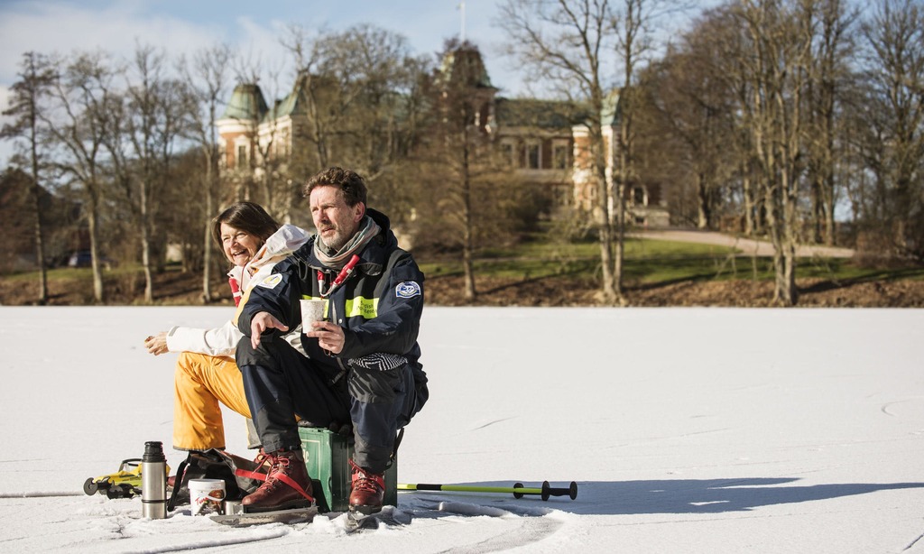 Birgitta and Joakim on a nearby lake