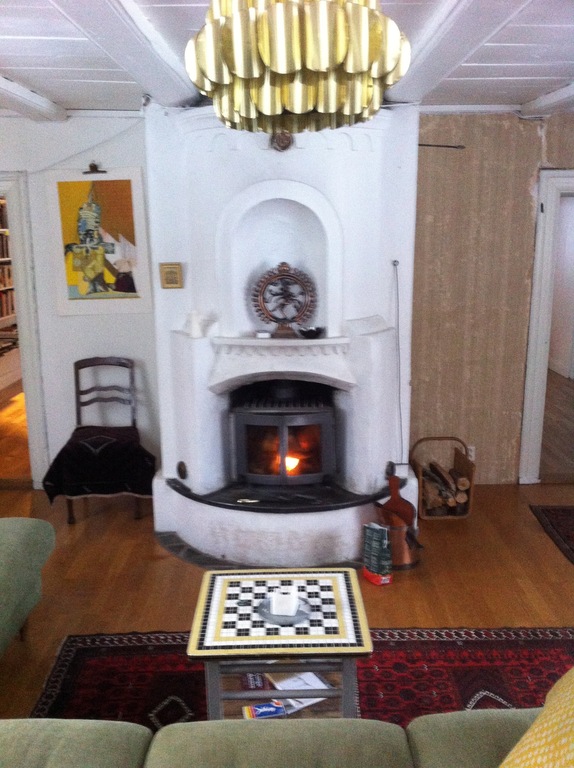 The stove in the livingroom