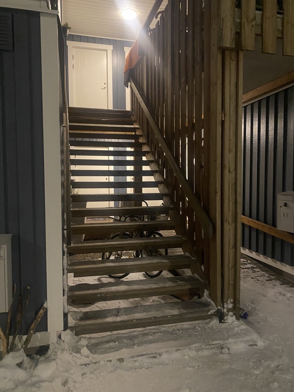 Our apartment is on second floor so we need to go up the stairs