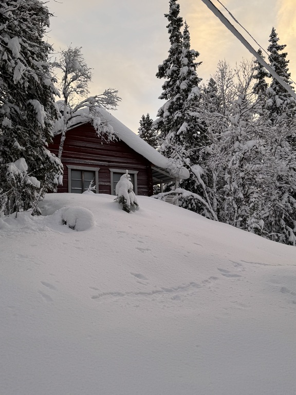 Our houses in Saxnäs just now, a lot of snow and more to come