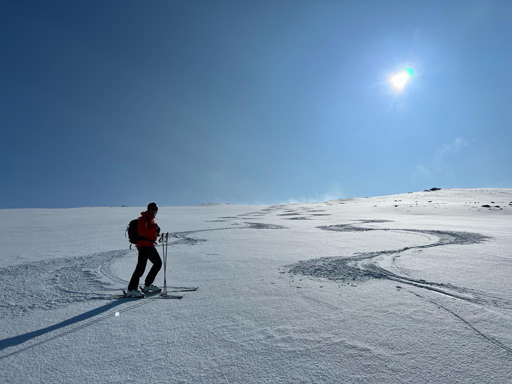 Randonee skiing in the Swedish mountains 