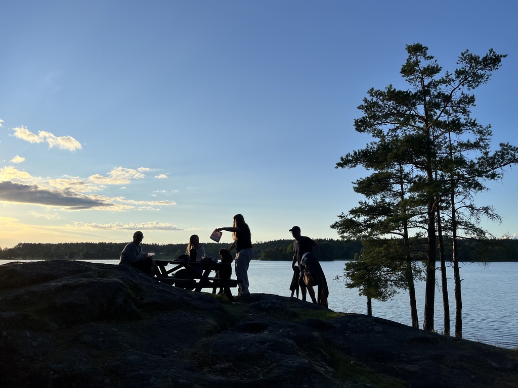 Our summer house outside of Västervik September 2024. Sunset after swimming.