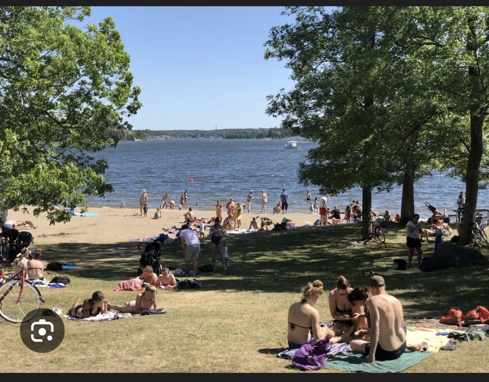 Not our photo, but from where we go to swim and hang out every evening in the summer. 15 min by bike from the apartment. "Kaa...