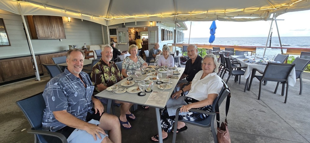 An Exchange Friend from Croatia with My Friends at the Yacht Club in Hilo.
