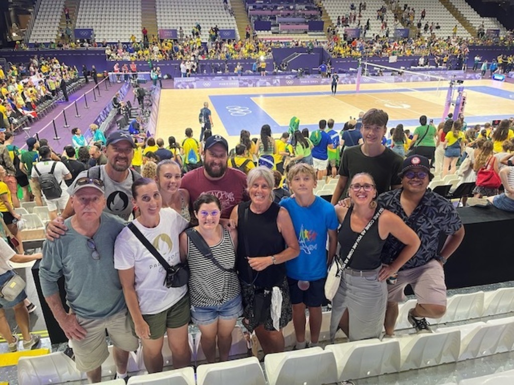 With our children & grandchildren at the Paris Olympics. We had a double home exchange. 