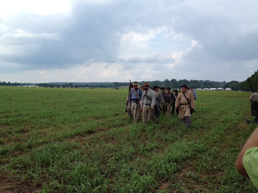 A re-enactment of the battle for Staunton River bridge 