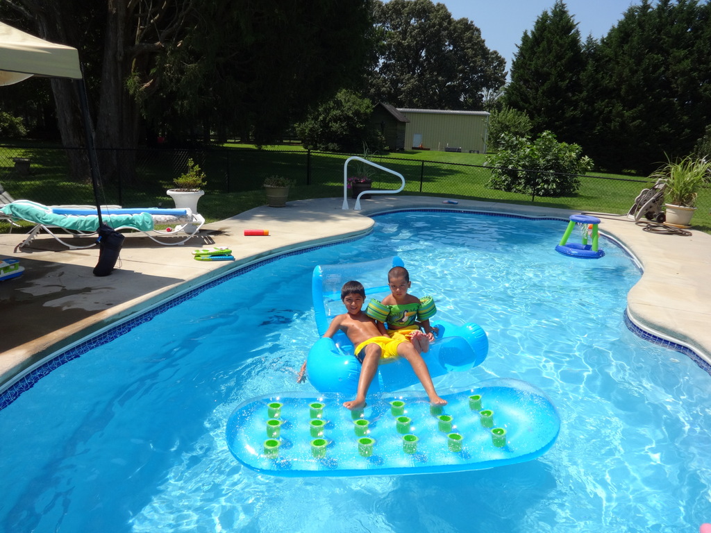 Grandchildren enjoying the pool