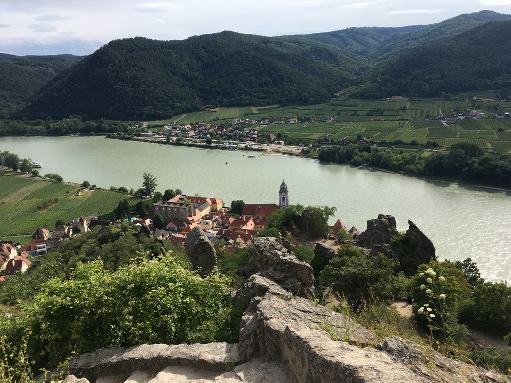 Wachau valley from the ruin of Duernstein
