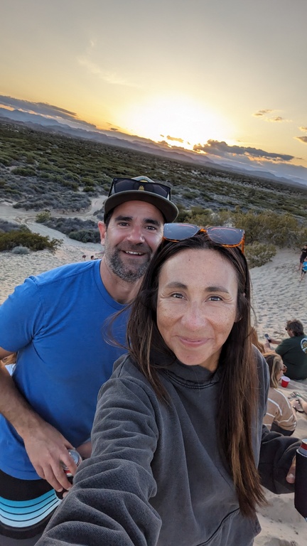 George and Erika in Mexico visiting our favorite beach.